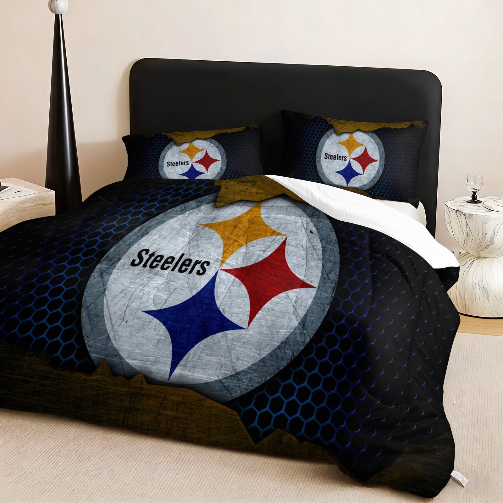 Pittsburgh Steelers Comforter Pillowcase Sets Blanket All Season Reversible Quilted Duvet