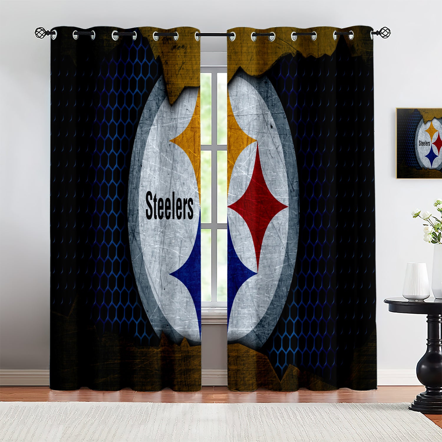 Pittsburgh Steelers Blackout Curtains Drapes For Window Treatment Set