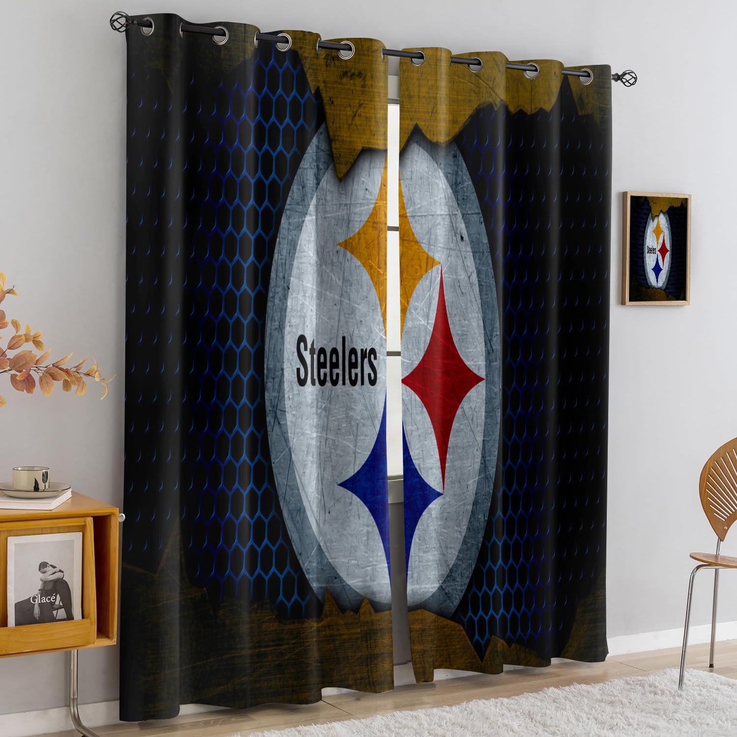 Pittsburgh Steelers Blackout Curtains Drapes For Window Treatment Set