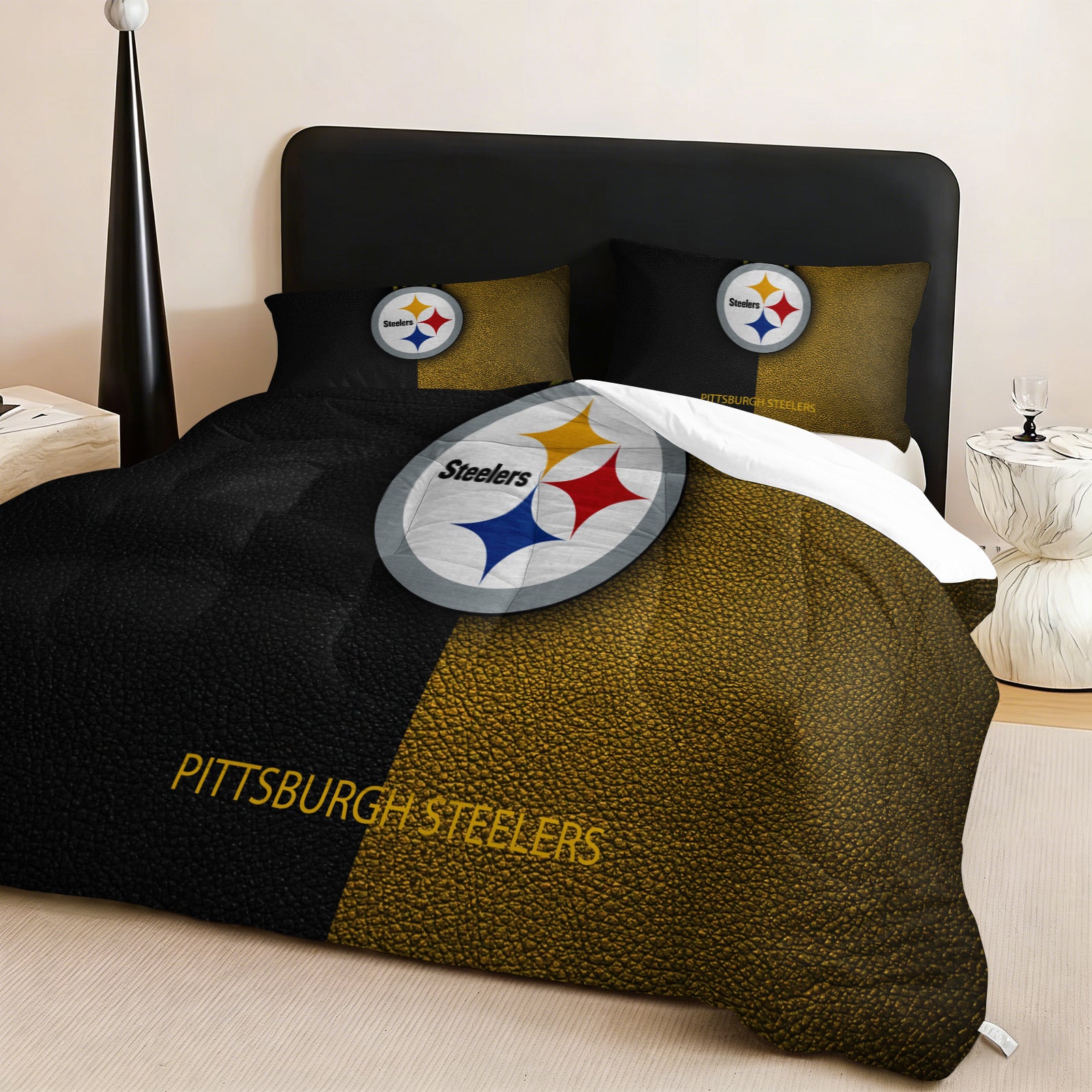 Pittsburgh Steelers Comforter Pillowcase Sets Blanket All Season Reversible Quilted Duvet