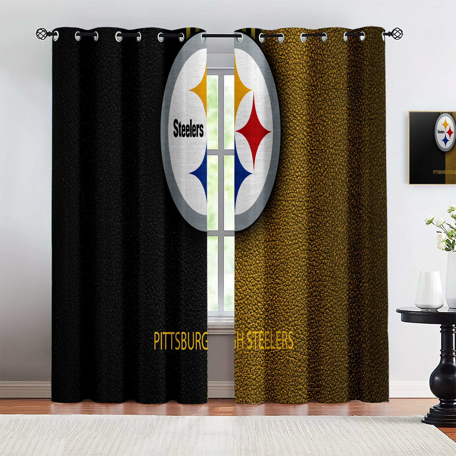 Pittsburgh Steelers Blackout Curtains Drapes For Window Treatment Set