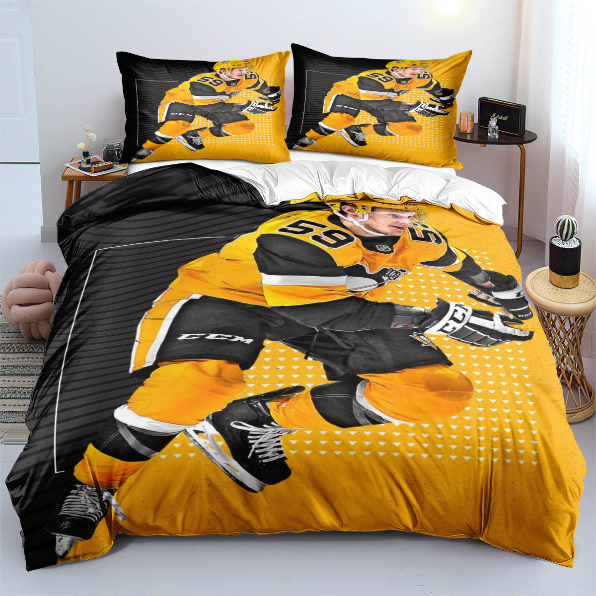 Pittsburgh Penguins Hockey League Duvet Case Quilt Cover Pillowcase