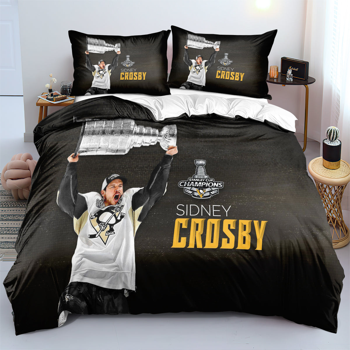 Pittsburgh Penguins Hockey League Duvet Case Quilt Cover Pillowcase