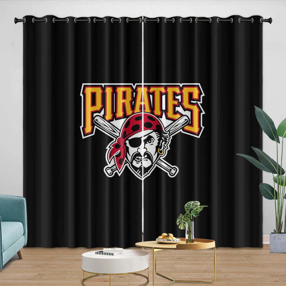 Pittsburgh Pirates Blackout Curtain for Living Room Bedroom Window Treatment