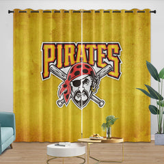 Pittsburgh Pirates Blackout Curtain for Living Room Bedroom Window Treatment