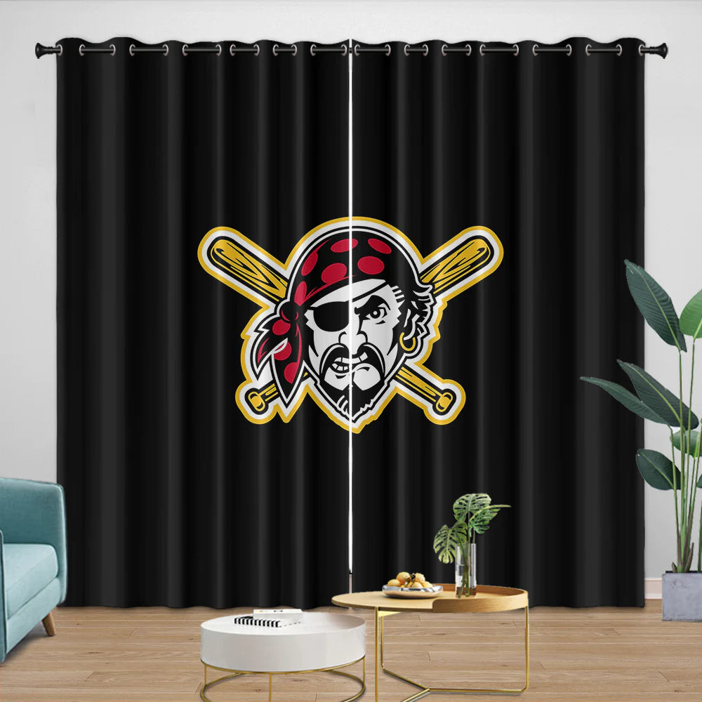 Pittsburgh Pirates Blackout Curtain for Living Room Bedroom Window Treatment