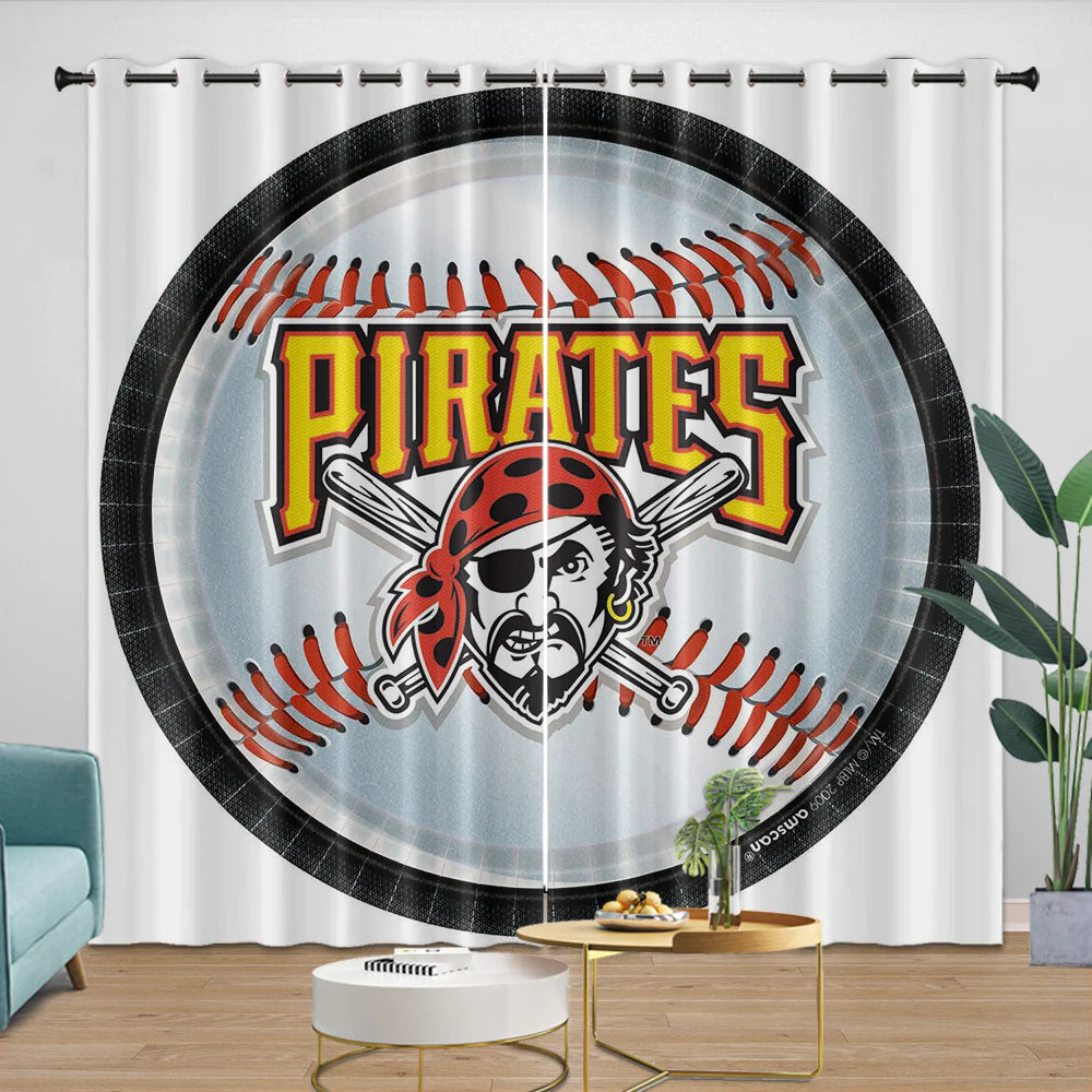 Pittsburgh Pirates Blackout Curtain for Living Room Bedroom Window Treatment