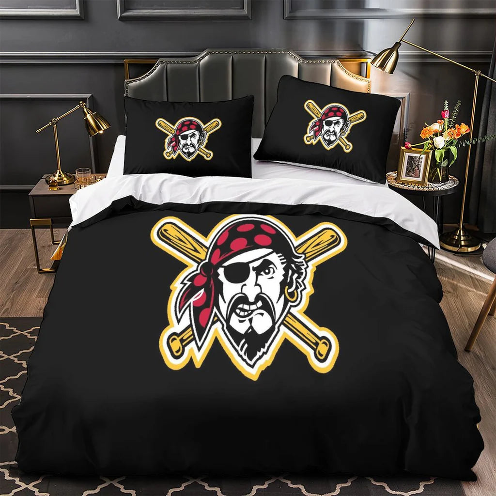 Pittsburgh Pirates Duvet Cover Quilt Case Pillowcase Bedding Set Without Filler