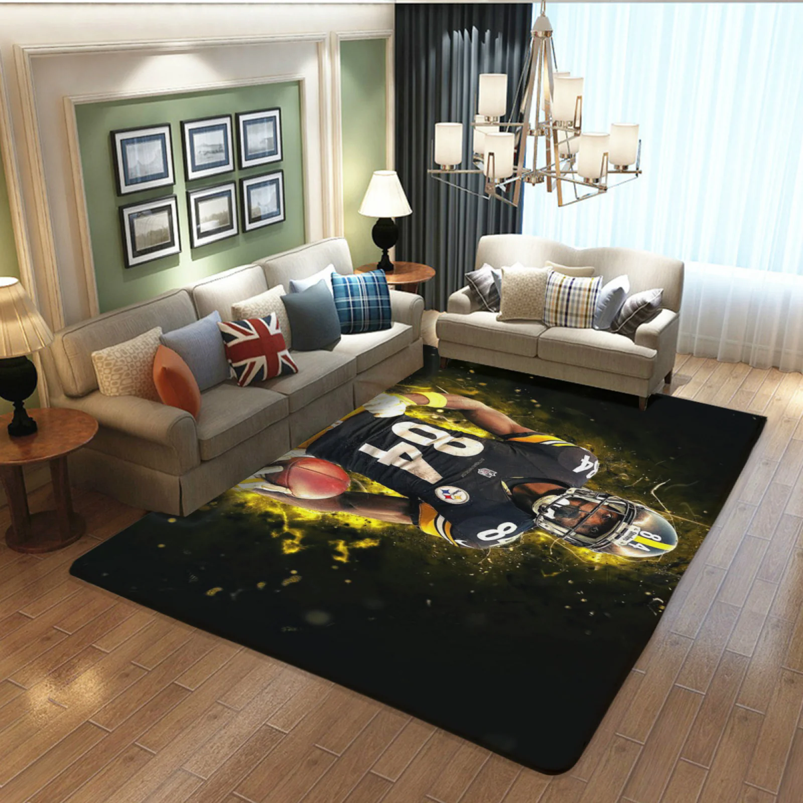 Pittsburgh Steelers Football Team Carpet Living Room Bedroom Mats Kitchen Bathroom Rugs