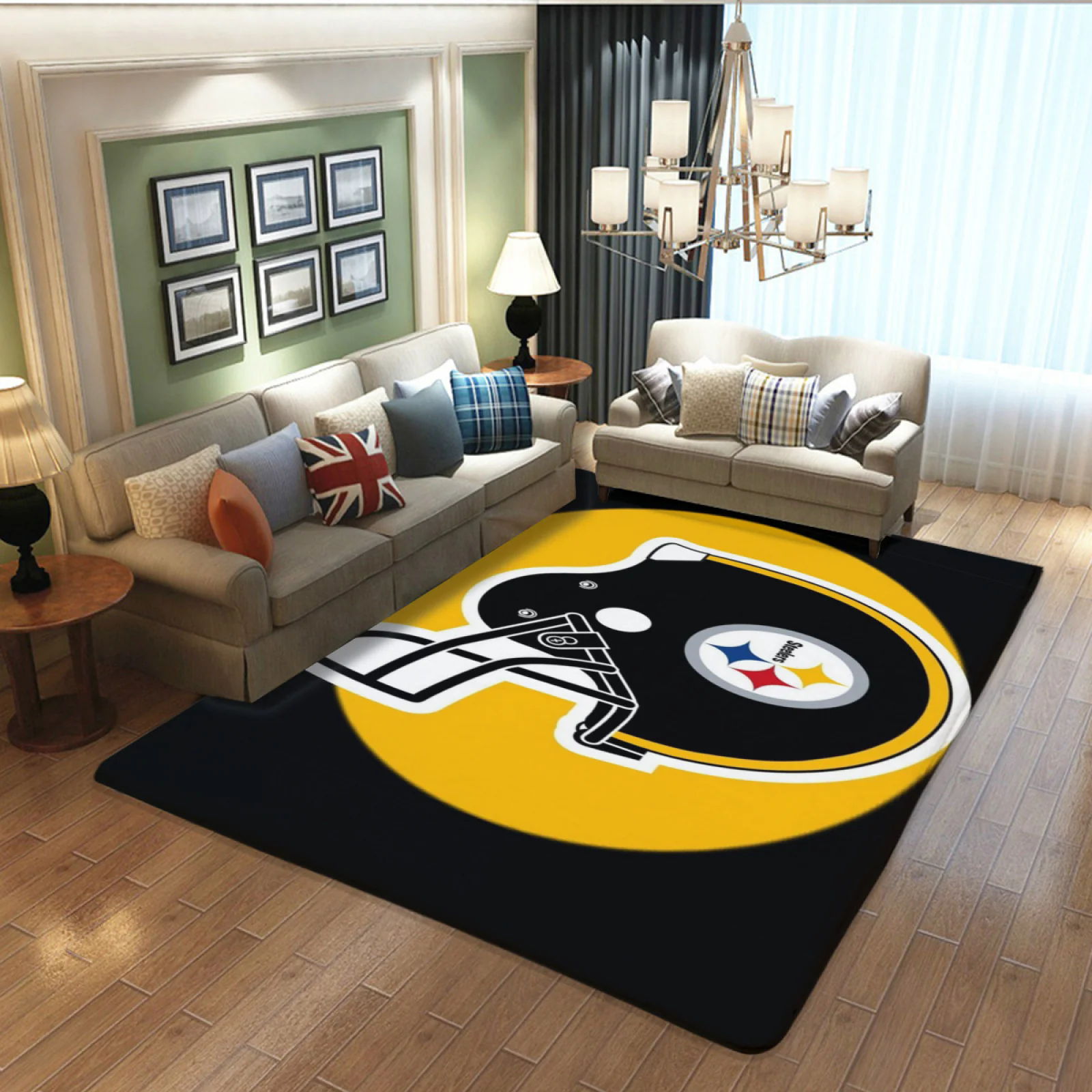 Pittsburgh Steelers Football Team Carpet Living Room Bedroom Mats Kitchen Bathroom Rugs