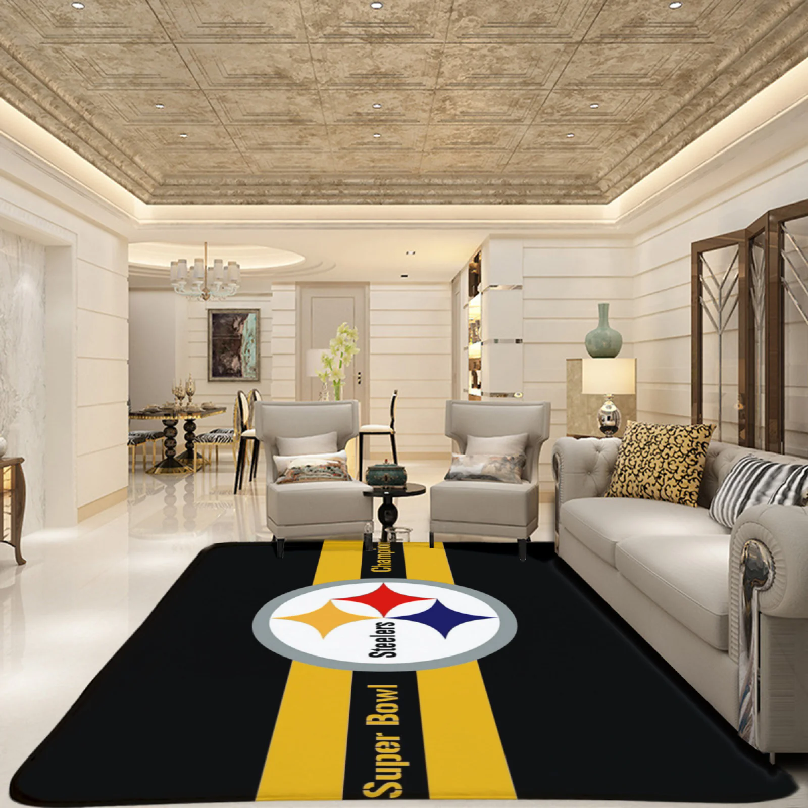 Pittsburgh Steelers Football Team Carpet Living Room Bedroom Mats Kitchen Bathroom Rugs