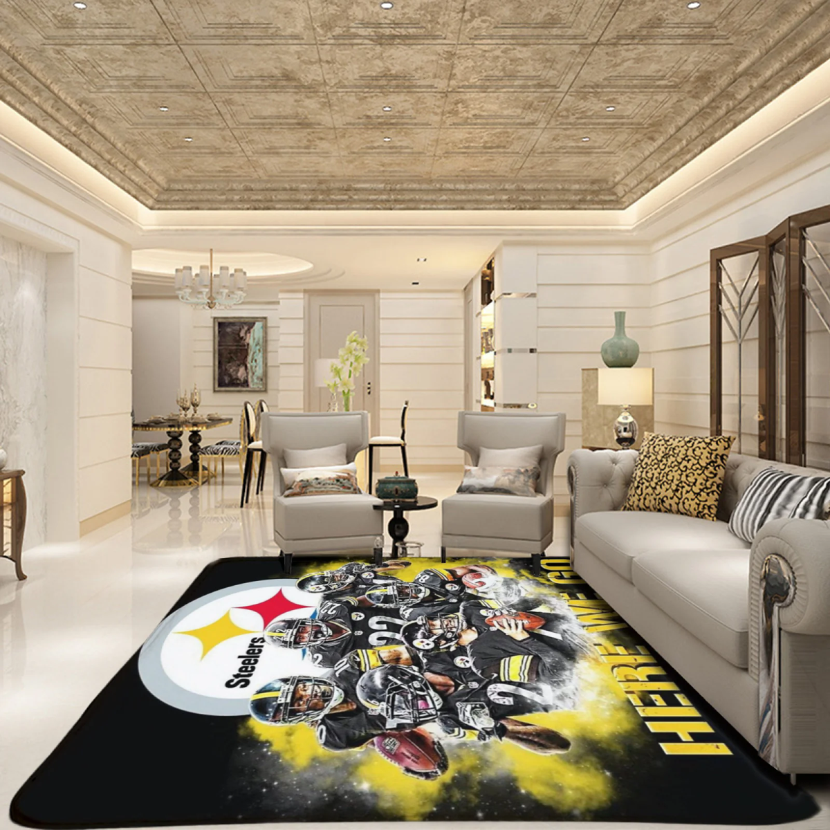 Pittsburgh Steelers Football Team Carpet Living Room Bedroom Mats Kitchen Bathroom Rugs