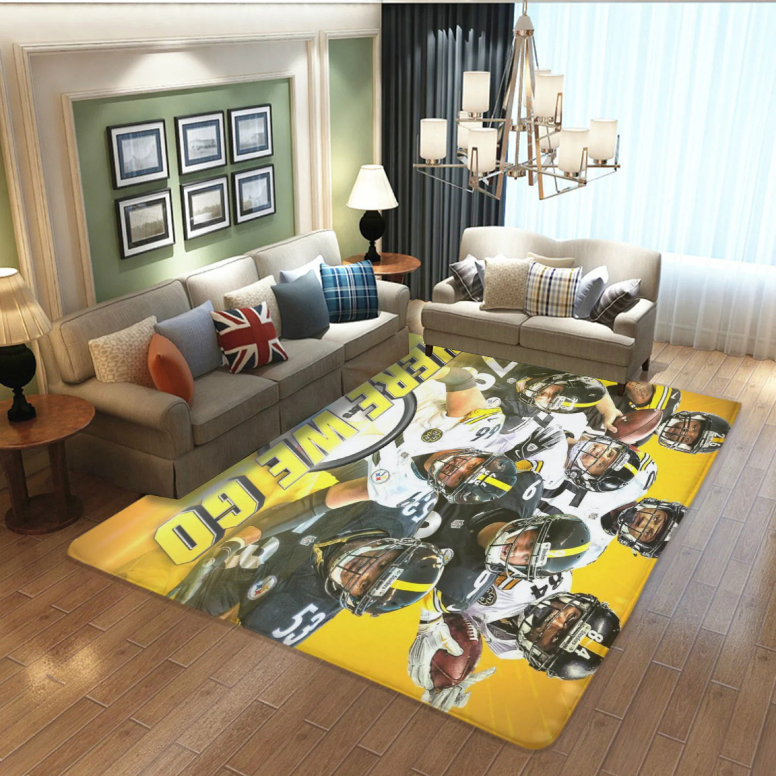 Pittsburgh Steelers Football Team Carpet Living Room Bedroom Mats Kitchen Bathroom Rugs