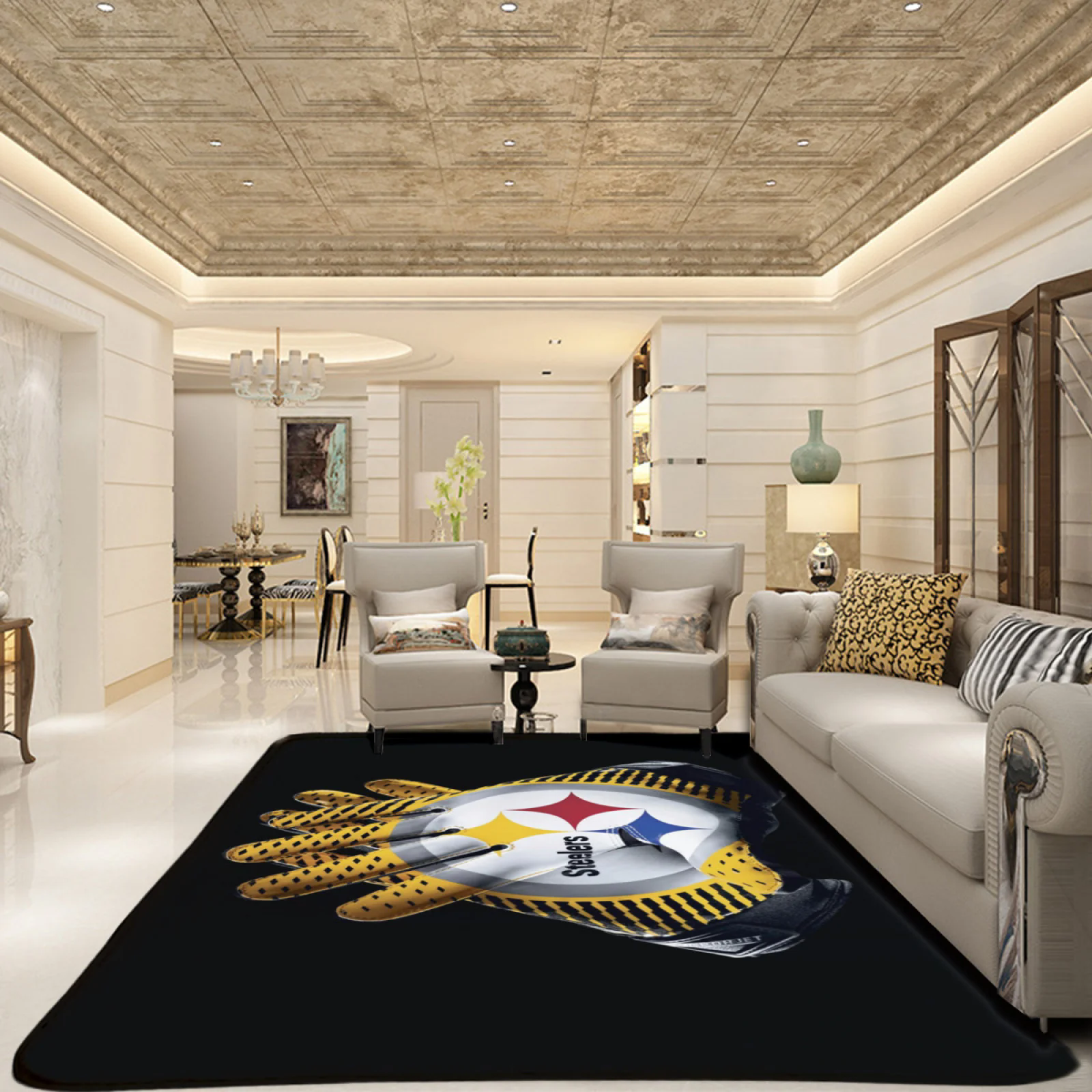 Pittsburgh Steelers Football Team Carpet Living Room Bedroom Mats Kitchen Bathroom Rugs