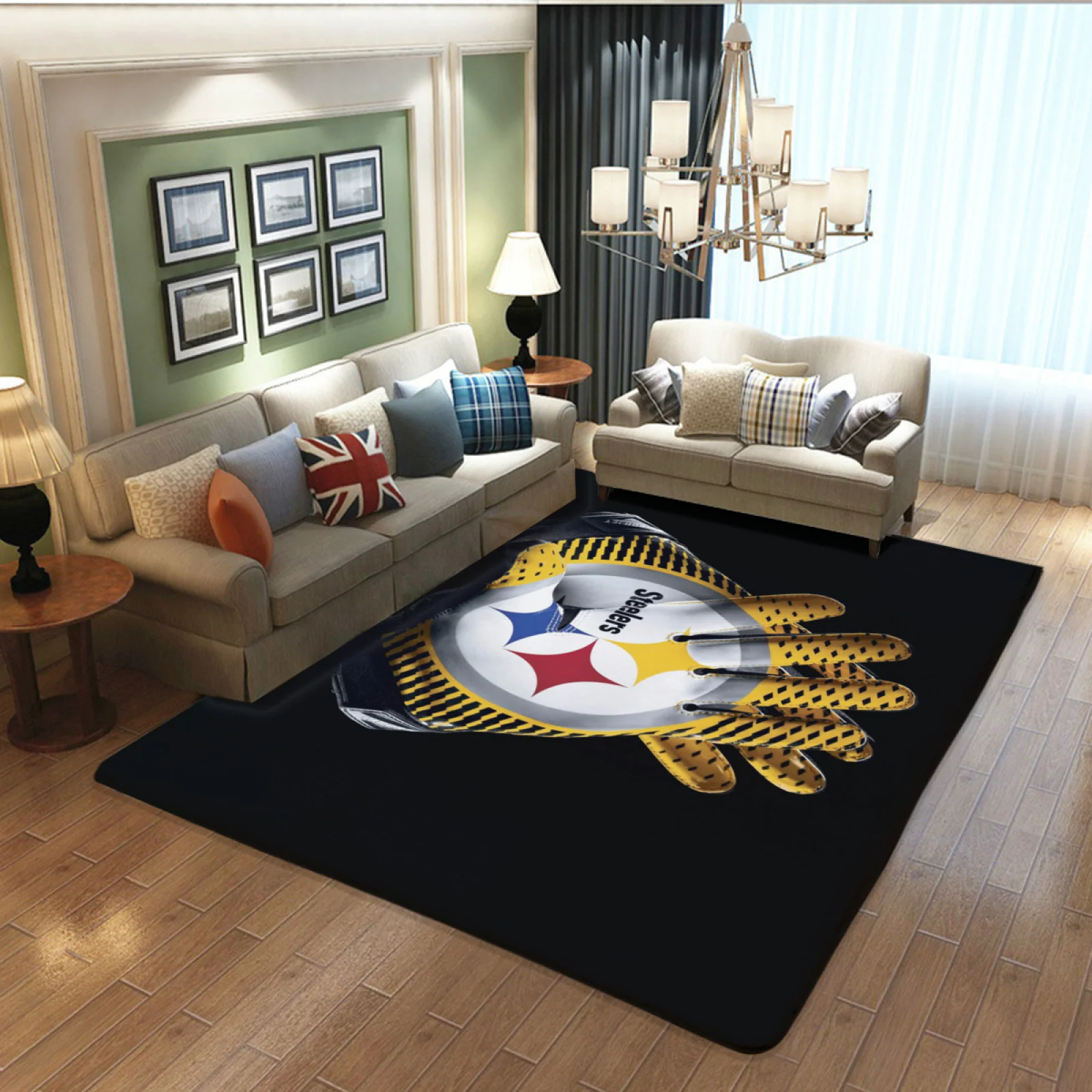 Pittsburgh Steelers Football Team Carpet Living Room Bedroom Mats Kitchen Bathroom Rugs