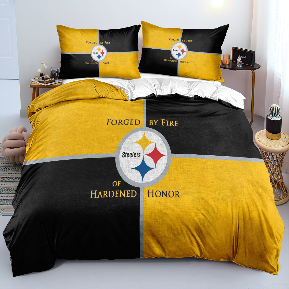 Pittsburgh Steelers Football League  Duvet Cover Quilt Cover Pillowcase Bedding Set