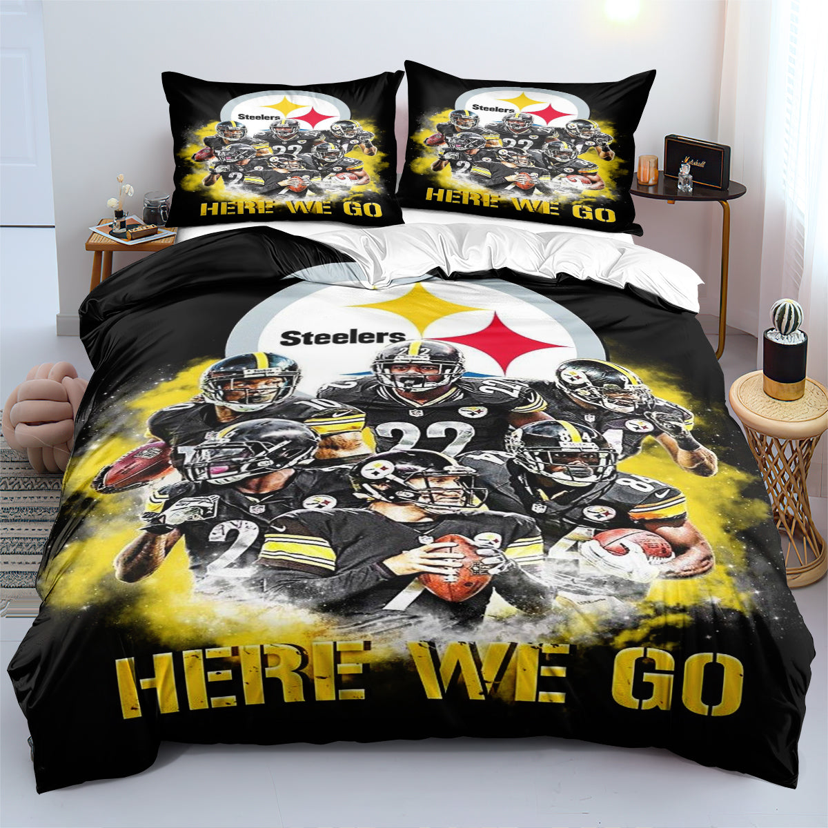 Pittsburgh Steelers Football League  Duvet Cover Quilt Cover Pillowcase Bedding Set