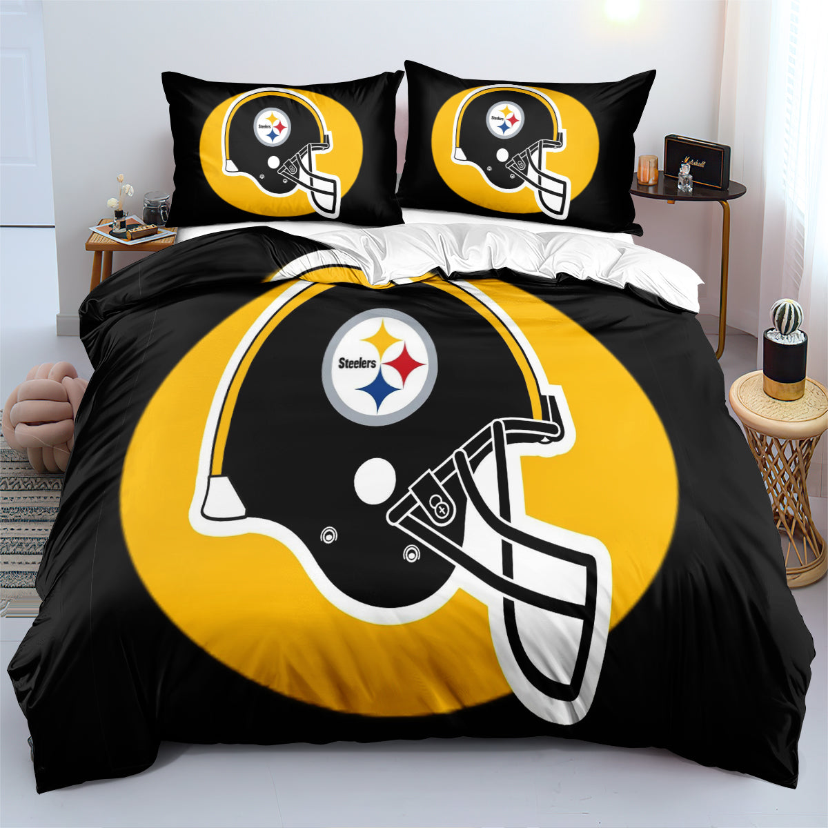 Pittsburgh Steelers Football League  Duvet Cover Quilt Cover Pillowcase Bedding Set