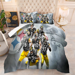 Pittsburgh Steelers Football Team Comforter Pillowcase Sets Blanket All Season Reversible Quilted Duvet