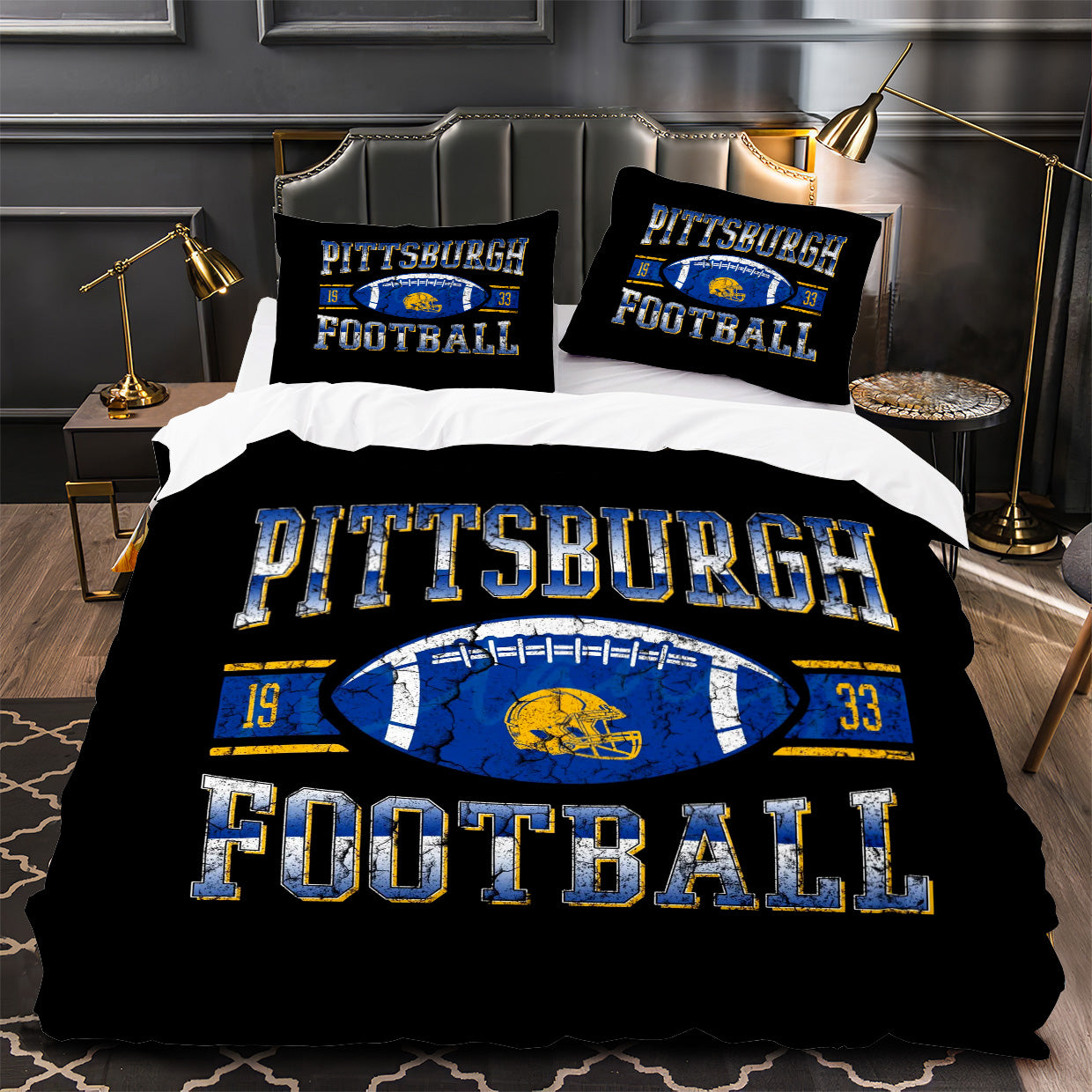 Pittsburgh Steelers Footbball Duvet Cover Quilt Case Pillowcase Bedding Set Without Filler
