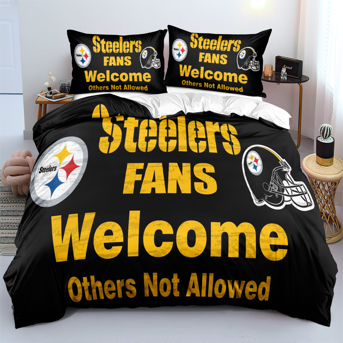 Pittsburgh Steelers Football League  Duvet Cover Quilt Cover Pillowcase Bedding Set