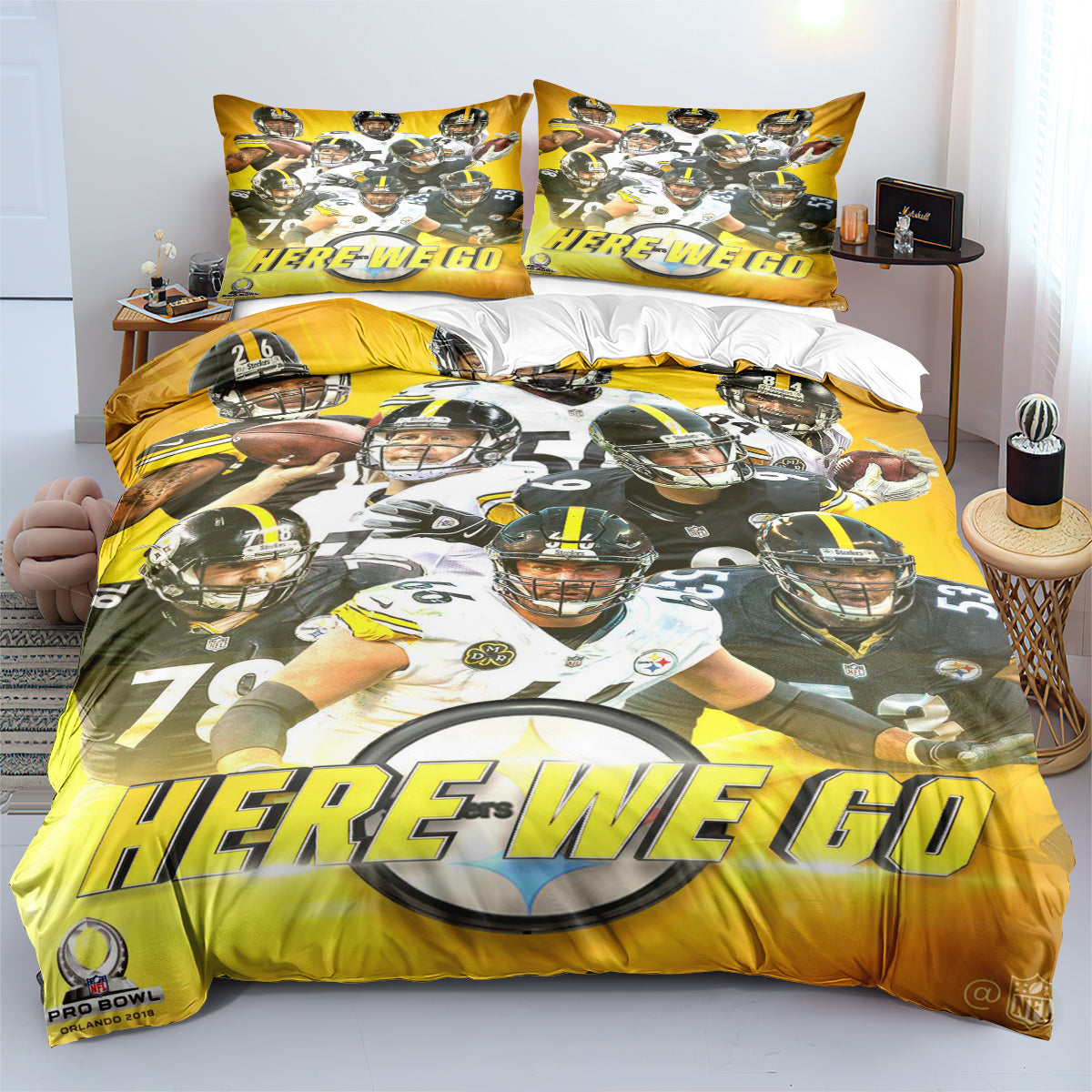 Pittsburgh Steelers Football League  Duvet Cover Quilt Cover Pillowcase Bedding Set