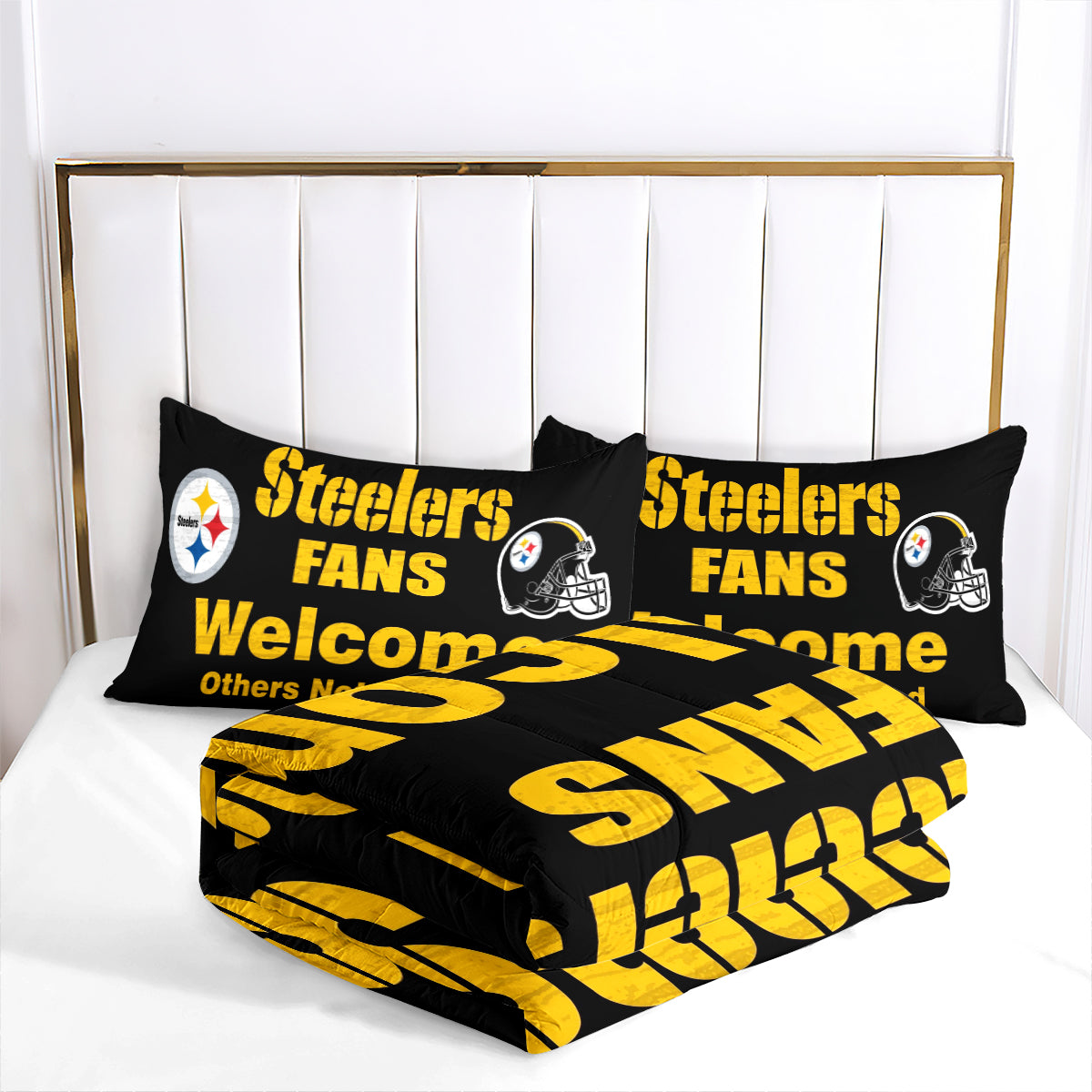 Pittsburgh Steelers Football Team Comforter Pillowcase Sets Blanket All Season Reversible Quilted Duvet