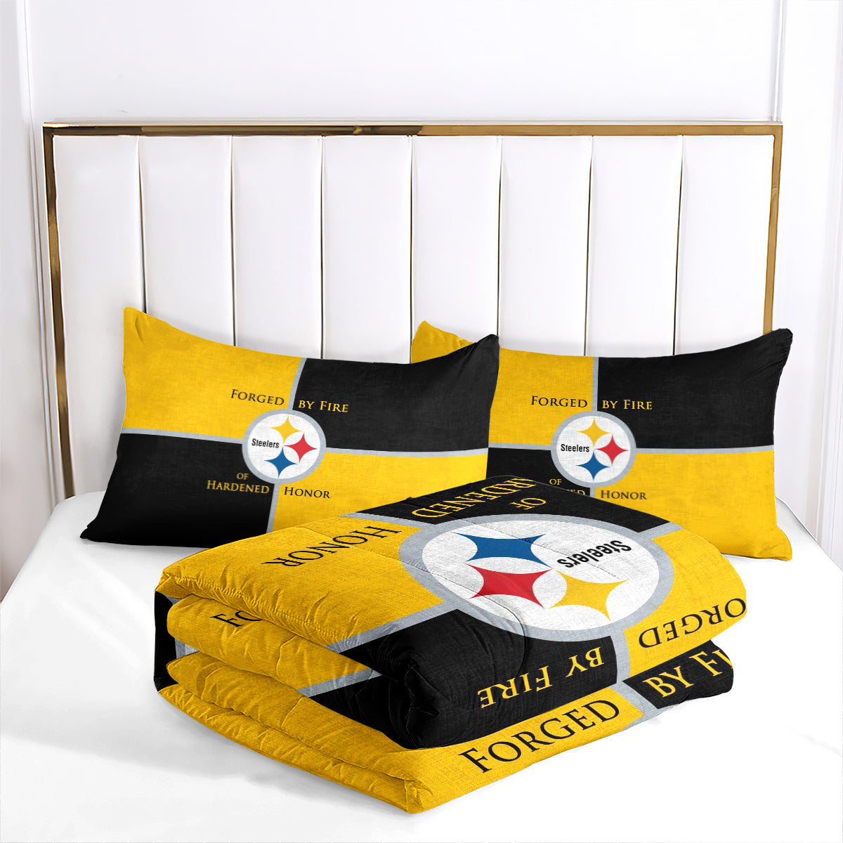 Pittsburgh Steelers Football Team Comforter Pillowcase Sets Blanket All Season Reversible Quilted Duvet