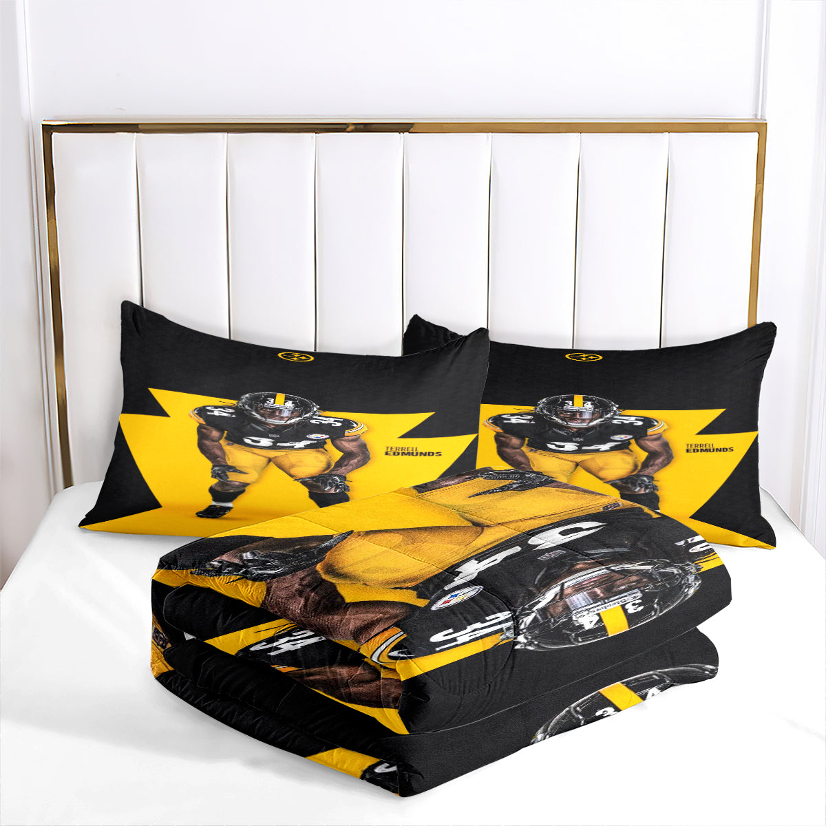 Pittsburgh Steelers Football Team Comforter Pillowcase Sets Blanket All Season Reversible Quilted Duvet