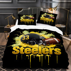 Pittsburgh Steelers Footbball Duvet Cover Quilt Case Pillowcase Bedding Set Without Filler
