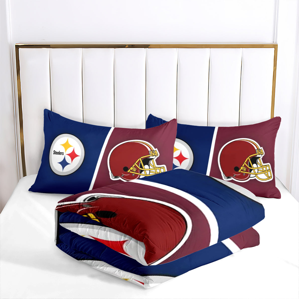 Pittsburgh Steelers Football Team Comforter Pillowcase Sets Blanket All Season Reversible Quilted Duvet