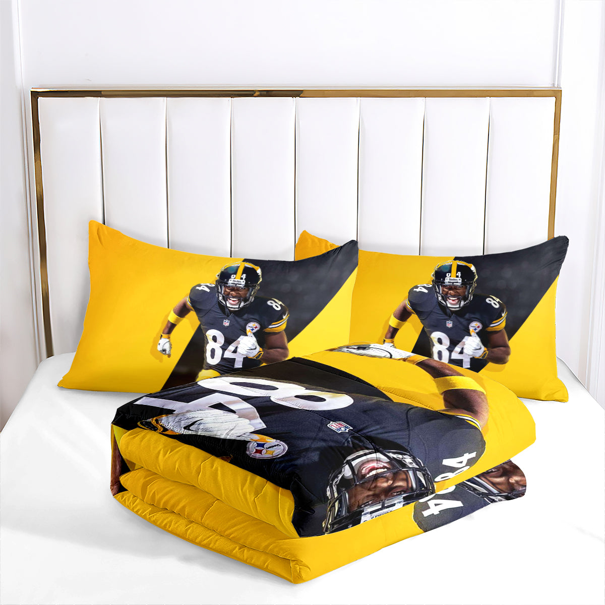 Pittsburgh Steelers Football Team Comforter Pillowcase Sets Blanket All Season Reversible Quilted Duvet