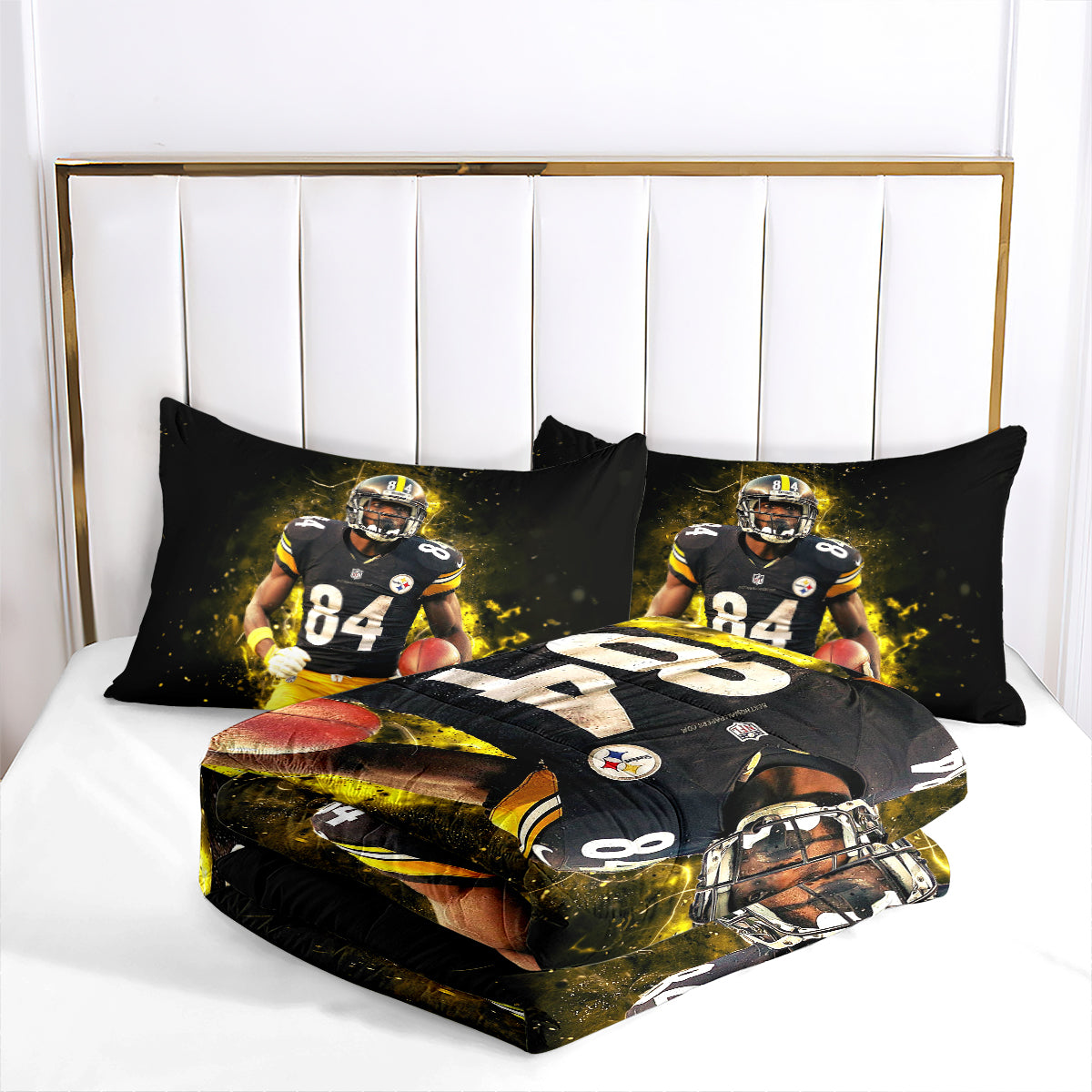 Pittsburgh Steelers Football Team Comforter Pillowcase Sets Blanket All Season Reversible Quilted Duvet