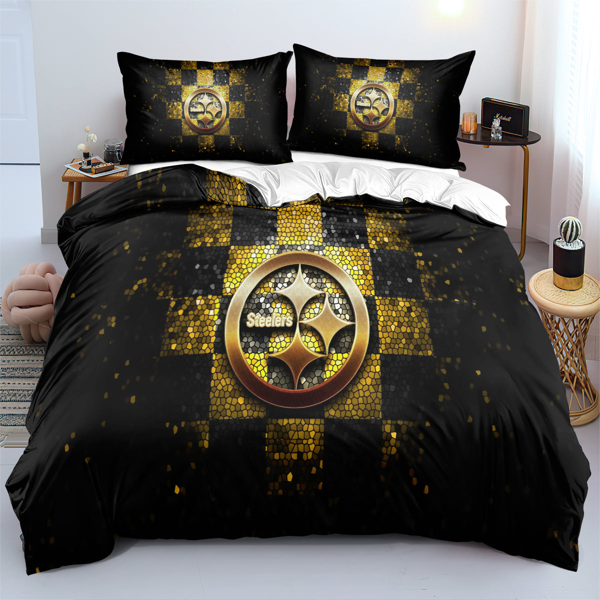 Pittsburgh Steelers Football League  Duvet Cover Quilt Cover Pillowcase Bedding Set