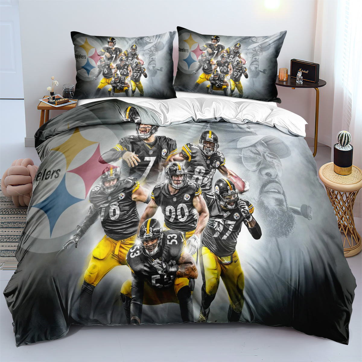 Pittsburgh Steelers Football League  Duvet Cover Quilt Cover Pillowcase Bedding Set