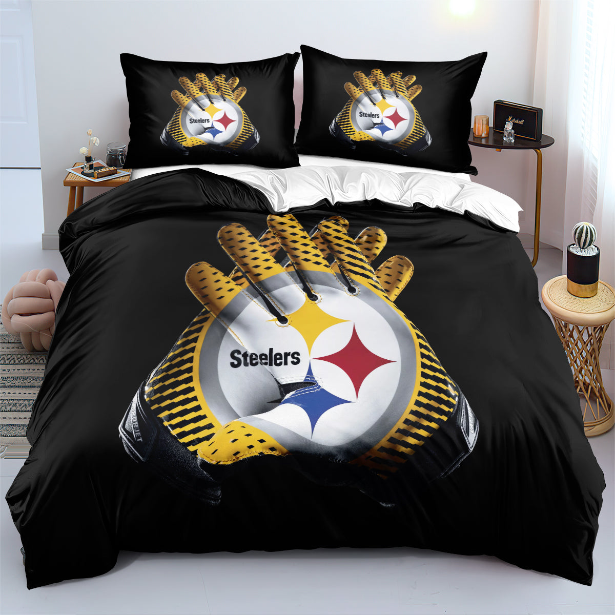 Pittsburgh Steelers Football League  Duvet Cover Quilt Cover Pillowcase Bedding Set