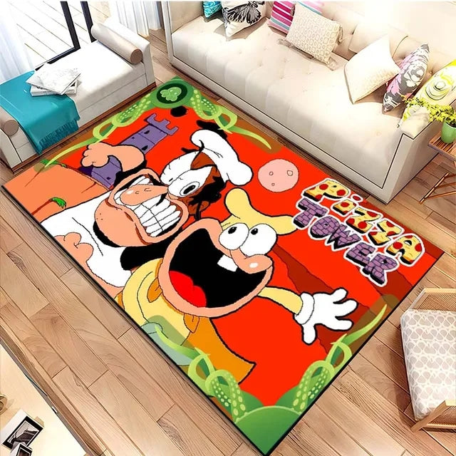 Pizza Tower Graphic Carpet Living Room Bedroom Sofa Rug Door Mat Kitchen Bathroom Mats for Kids