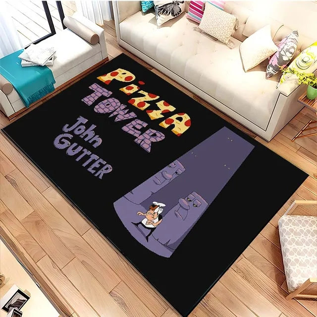 Pizza Tower Graphic Carpet Living Room Bedroom Sofa Rug Door Mat Kitchen Bathroom Mats for Kids