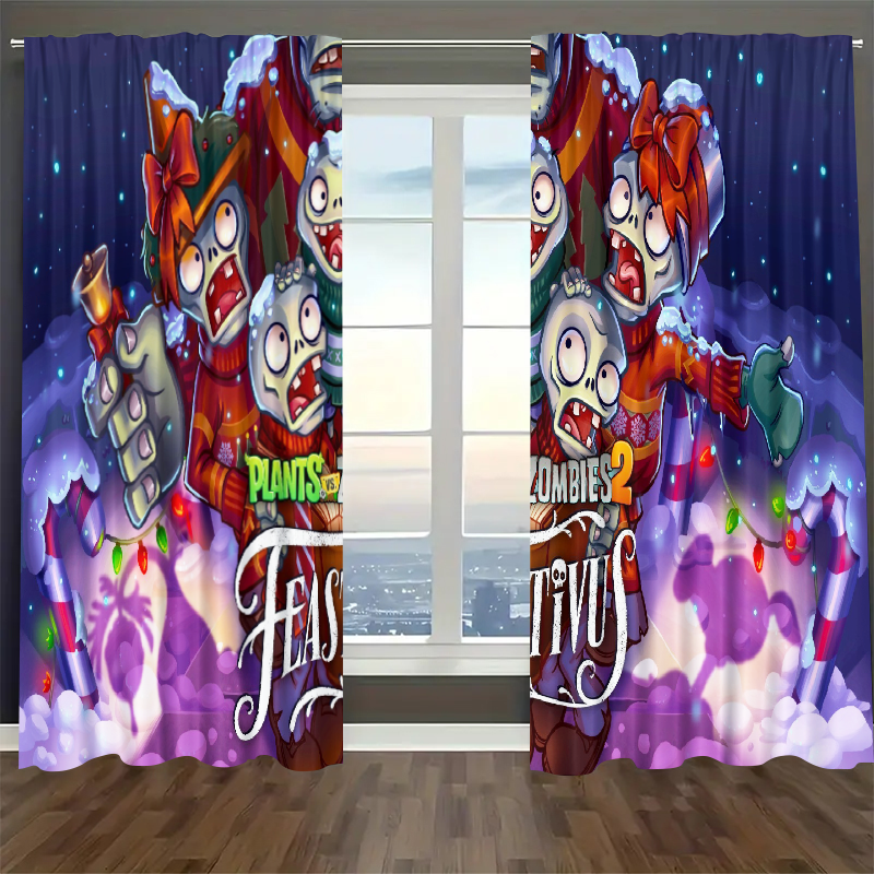 Plants vs Zombies Blackout Curtains Drapes For Window Treatment Set
