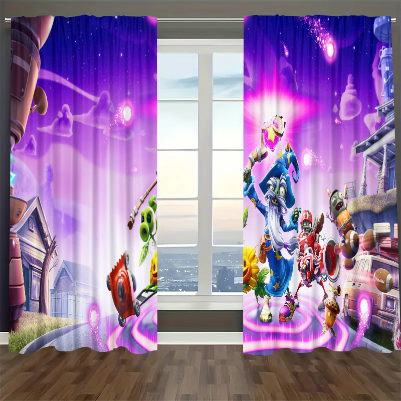 Plants vs Zombies Blackout Curtains Drapes For Window Treatment Set