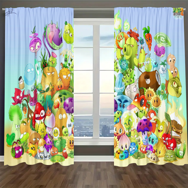 Plants vs Zombies Blackout Curtains Drapes For Window Treatment Set