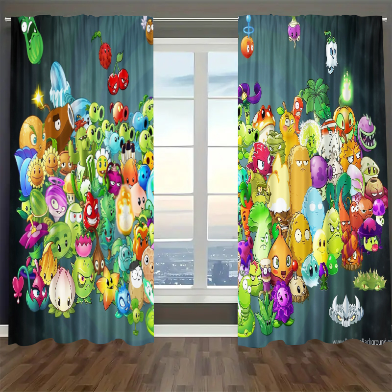 Plants vs Zombies Blackout Curtains Drapes For Window Treatment Set