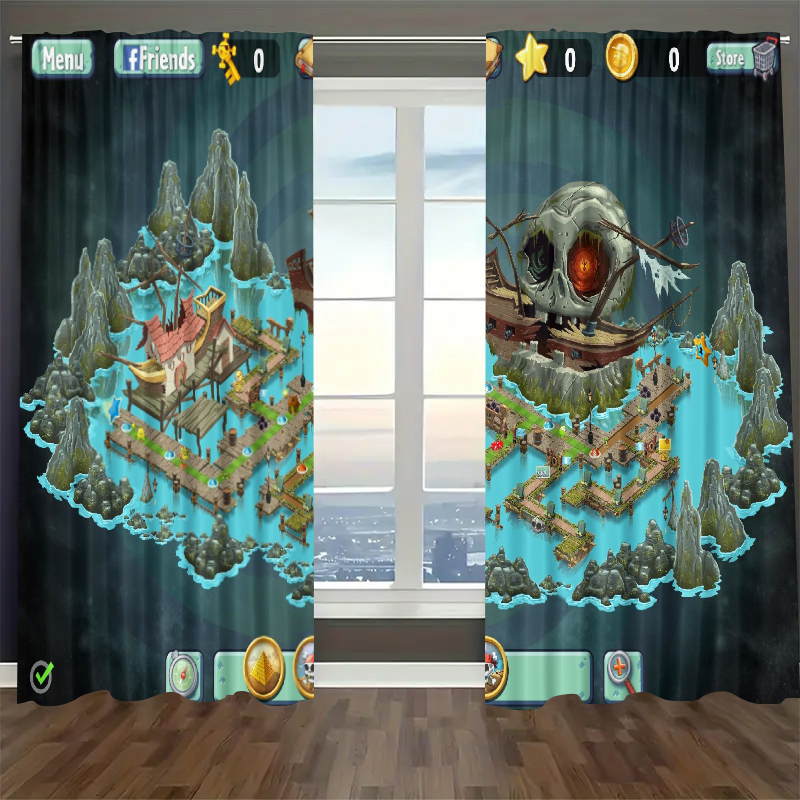 Plants vs Zombies Blackout Curtains Drapes For Window Treatment Set