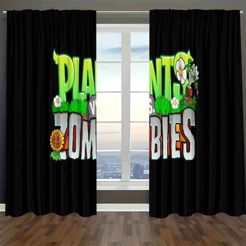 Plants vs Zombies Blackout Curtains Drapes For Window Treatment Set