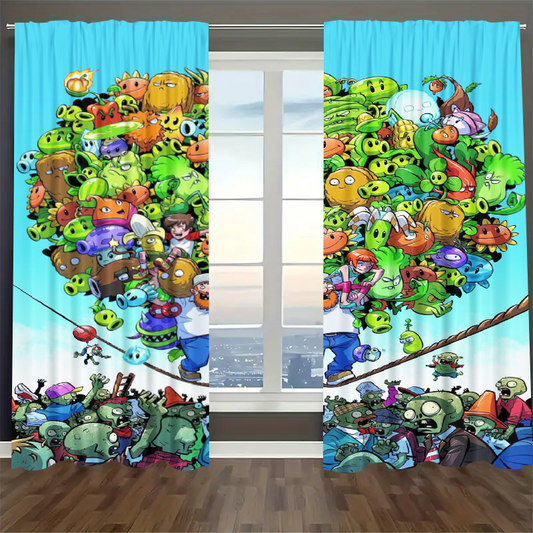 Plants vs Zombies Blackout Curtains Drapes For Window Treatment Set 800
