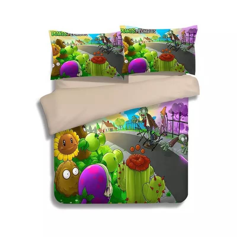 Plants vs Zombies Duvet Cover Quilt Cover Pillowcase Bedding Set