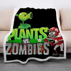 Plants vs Zombies Blanket  Cozy Sherpa Fleece Throw Blanket for Kids Adults