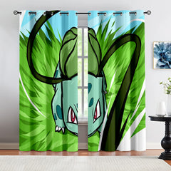 Pokemon Bulbasaur  Blackout Curtains Drapes for Window Treatment Set