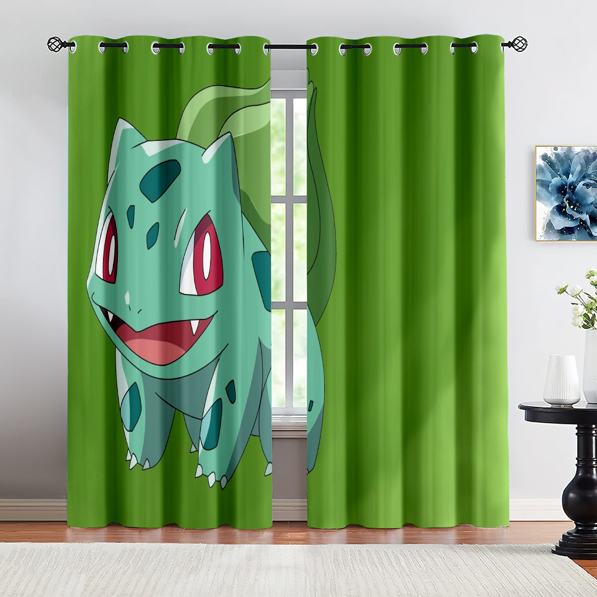 Pokemon Bulbasaur  Blackout Curtains Drapes for Window Treatment Set