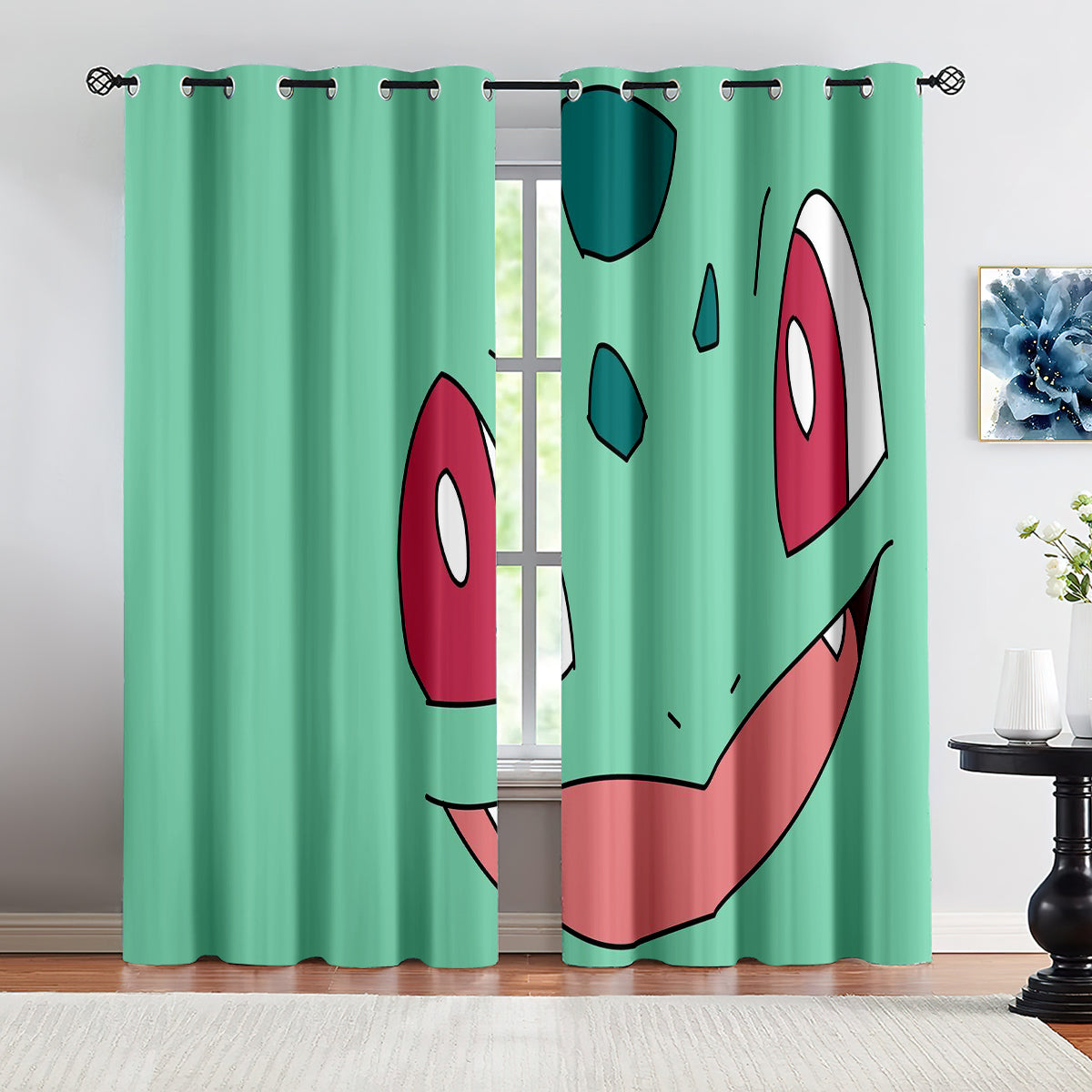 Pokemon Bulbasaur  Blackout Curtains Drapes for Window Treatment Set